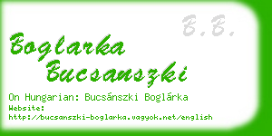 boglarka bucsanszki business card